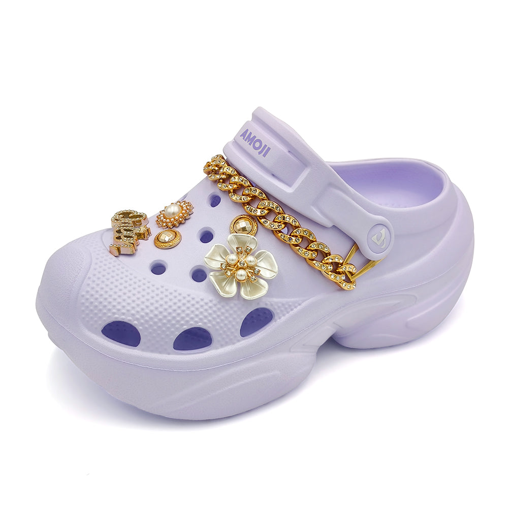 Amoji Women Platform Clogs Thick Yard Garden Shoes Summer Sandals