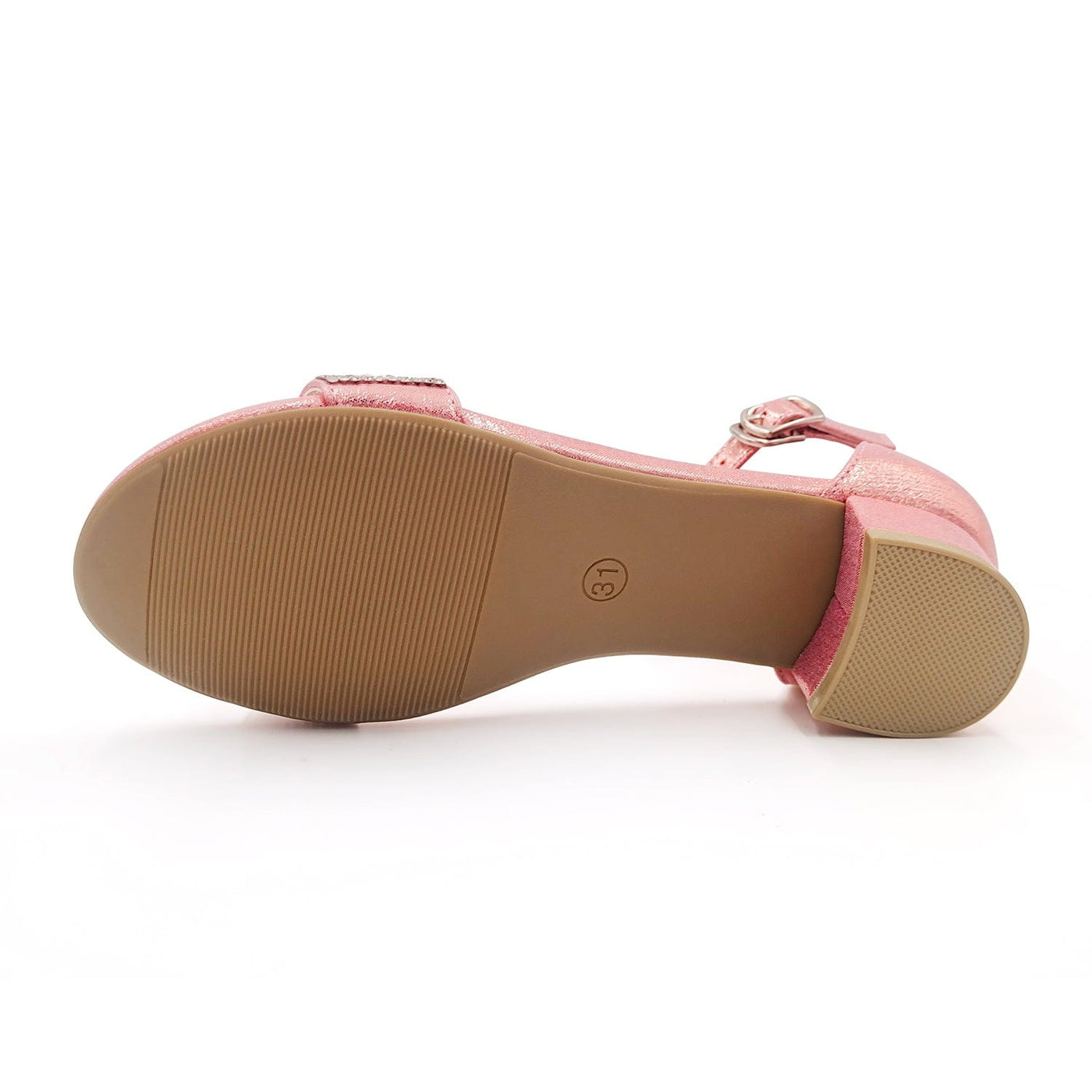Amoji Girls Sandals High Heels Little Big Kids Open Toe Ankle Strap Dress Shoes KID416