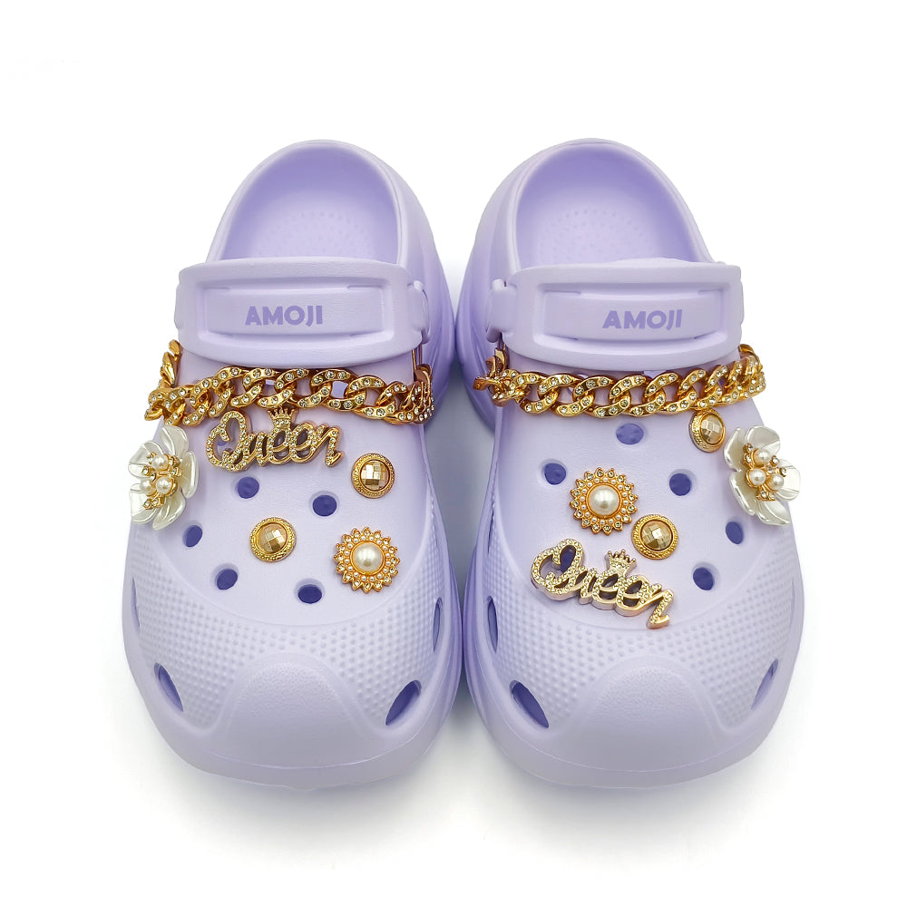 Amoji Women Platform Clogs Thick Yard Garden Shoes Summer Sandals