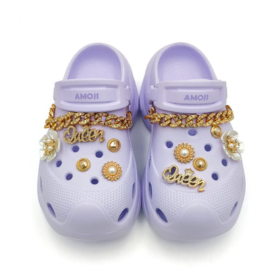 Amoji Women Platform Clogs Thick Yard Garden Shoes Summer Sandals