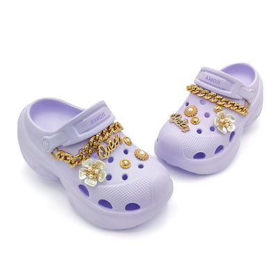 Amoji Women Platform Clogs Thick Yard Garden Shoes Summer Sandals