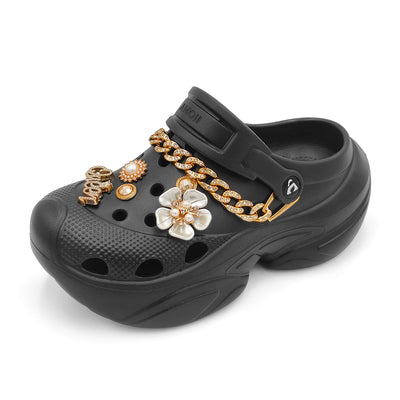 Amoji Women Platform Clogs Thick Yard Garden Shoes Summer Sandals