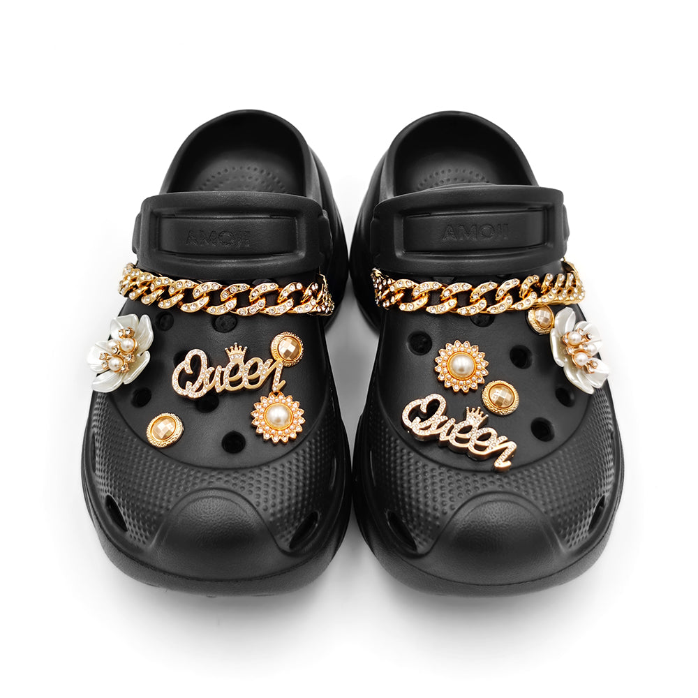 Amoji Women Platform Clogs Thick Yard Garden Shoes Summer Sandals
