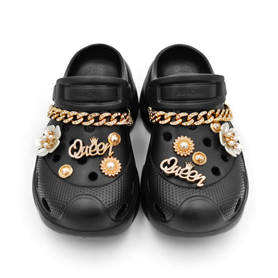 Amoji Women Platform Clogs Thick Yard Garden Shoes Summer Sandals