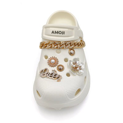 Amoji Women Platform Clogs Thick Yard Garden Shoes Summer Sandals