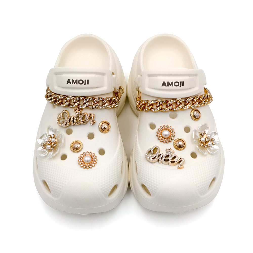 Amoji Women Platform Clogs Thick Yard Garden Shoes Summer Sandals